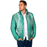 Puakenikeni and Maile Lei Padded Jacket Sage Green Double Strand Lei LT9 - Polynesian Pride