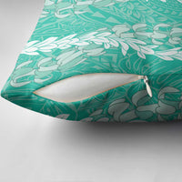 Puakenikeni and Maile Lei Pillow Cover Sage Green Double Strand Lei - Polynesian Pride