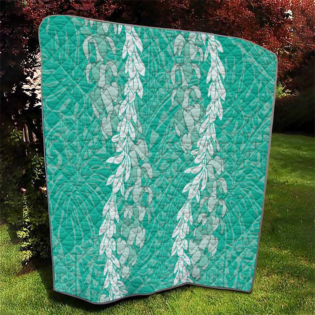 Puakenikeni and Maile Lei Quilt Sage Green Double Strand Lei
