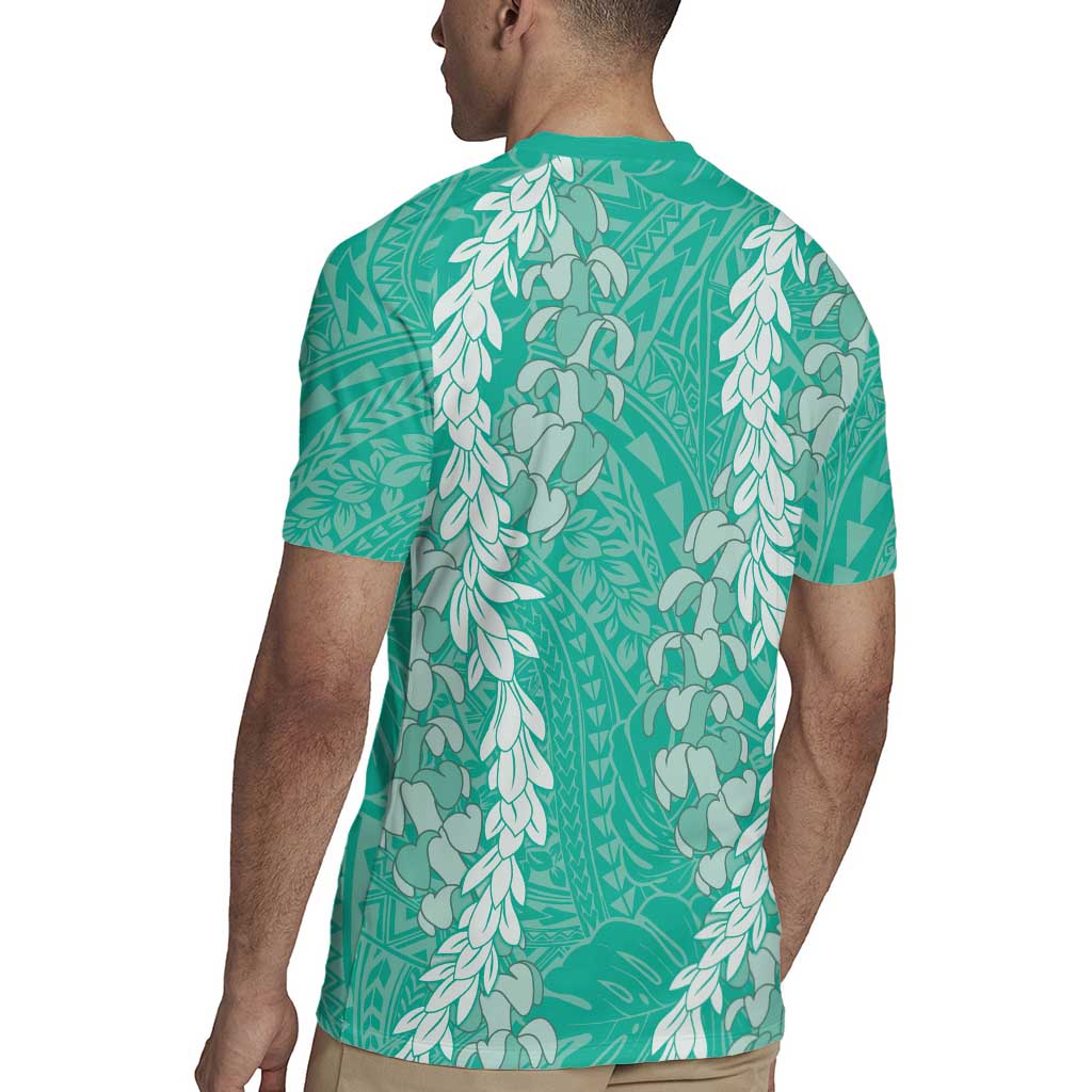 Puakenikeni and Maile Lei Rugby Jersey Sage Green Double Strand Lei