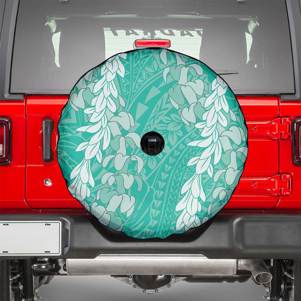 Puakenikeni and Maile Lei Spare Tire Cover Sage Green Double Strand Lei