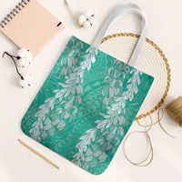 Puakenikeni and Maile Lei Tote Bag Sage Green Double Strand Lei - Polynesian Pride