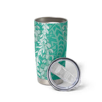Puakenikeni and Maile Lei Tumbler Cup Sage Green Double Strand Lei