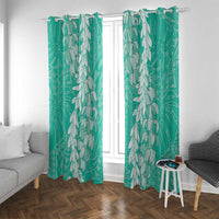 Puakenikeni and Maile Lei Window Curtain Sage Green Double Strand Lei