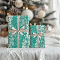 Puakenikeni and Maile Lei Wrapping Paper Sage Green Double Strand Lei LT9 - Polynesian Pride