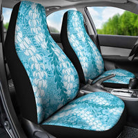 Blue Puakenikeni and Maile Lei Car Seat Cover Hawaiian Style Tribal Tapa Double Strand Lei