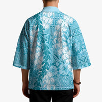 Blue Puakenikeni and Maile Lei Kimono Hawaiian Style Tribal Tapa Double Strand Lei LT9 - Polynesian Pride