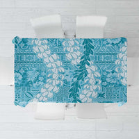 Blue Puakenikeni and Maile Lei Tablecloth Hawaiian Style Tribal Tapa Double Strand Lei LT9 Blue - Polynesian Pride