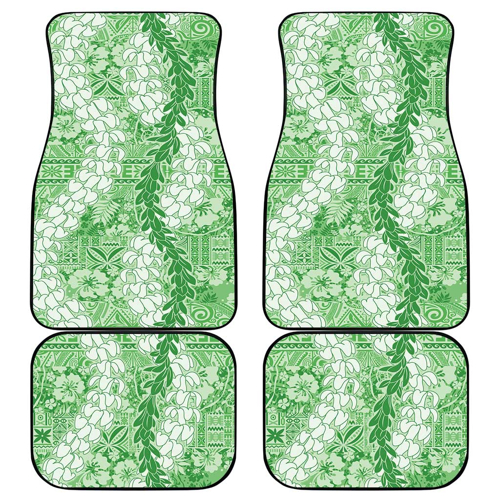 Green Puakenikeni and Maile Lei Car Mats Hawaiian Style Tribal Tapa Double Strand Lei