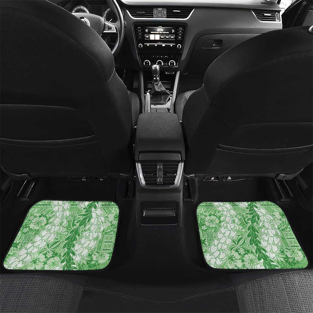 Green Puakenikeni and Maile Lei Car Mats Hawaiian Style Tribal Tapa Double Strand Lei