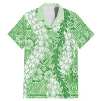 Green Puakenikeni and Maile Lei Family Matching Mermaid Dress and Hawaiian Shirt Hawaiian Style Tribal Tapa Double Strand Lei