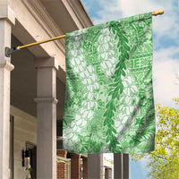 Green Puakenikeni and Maile Lei Garden Flag Hawaiian Style Tribal Tapa Double Strand Lei