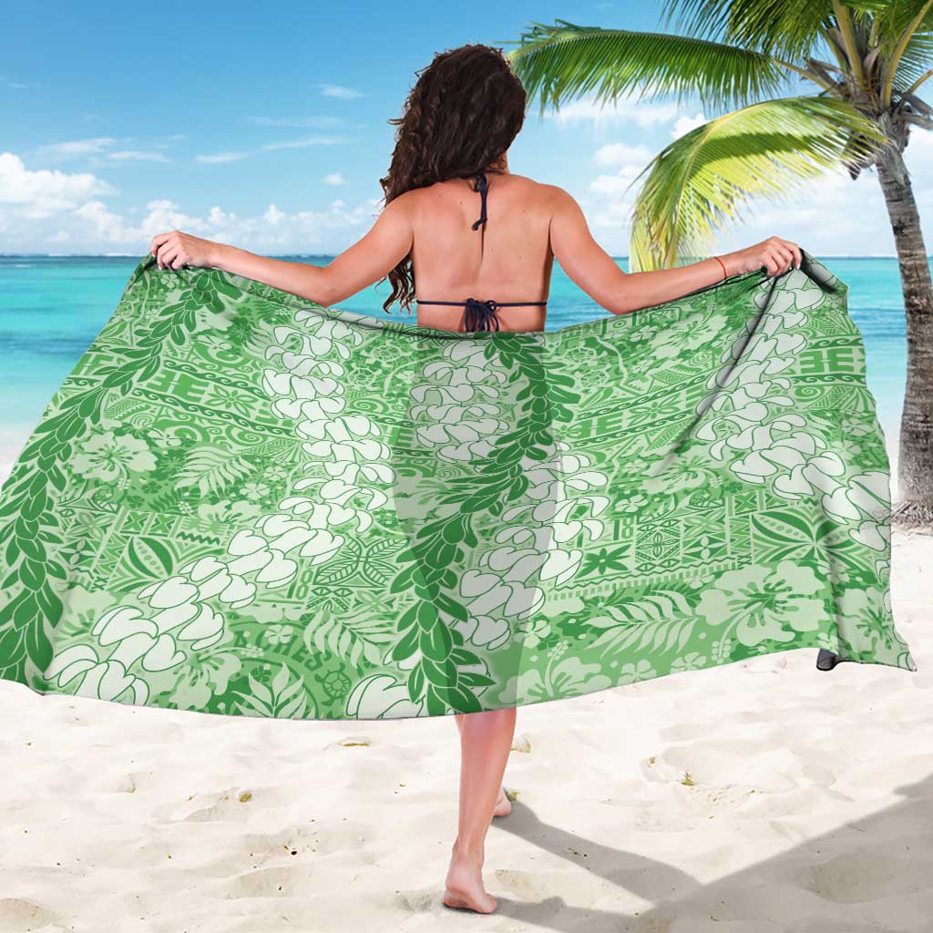 Green Puakenikeni and Maile Lei Sarong Hawaiian Style Tribal Tapa Double Strand Lei