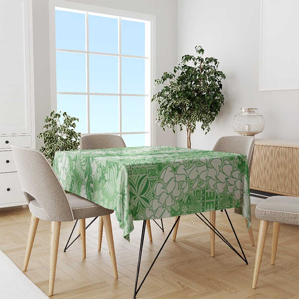 Green Puakenikeni and Maile Lei Tablecloth Hawaiian Style Tribal Tapa Double Strand Lei LT9 - Polynesian Pride