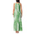 Green Puakenikeni and Maile Lei Tank Maxi Dress Hawaiian Style Tribal Tapa Double Strand Lei