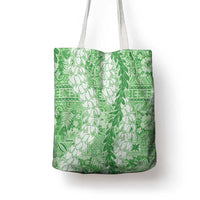 Green Puakenikeni and Maile Lei Tote Bag Hawaiian Style Tribal Tapa Double Strand Lei - Polynesian Pride