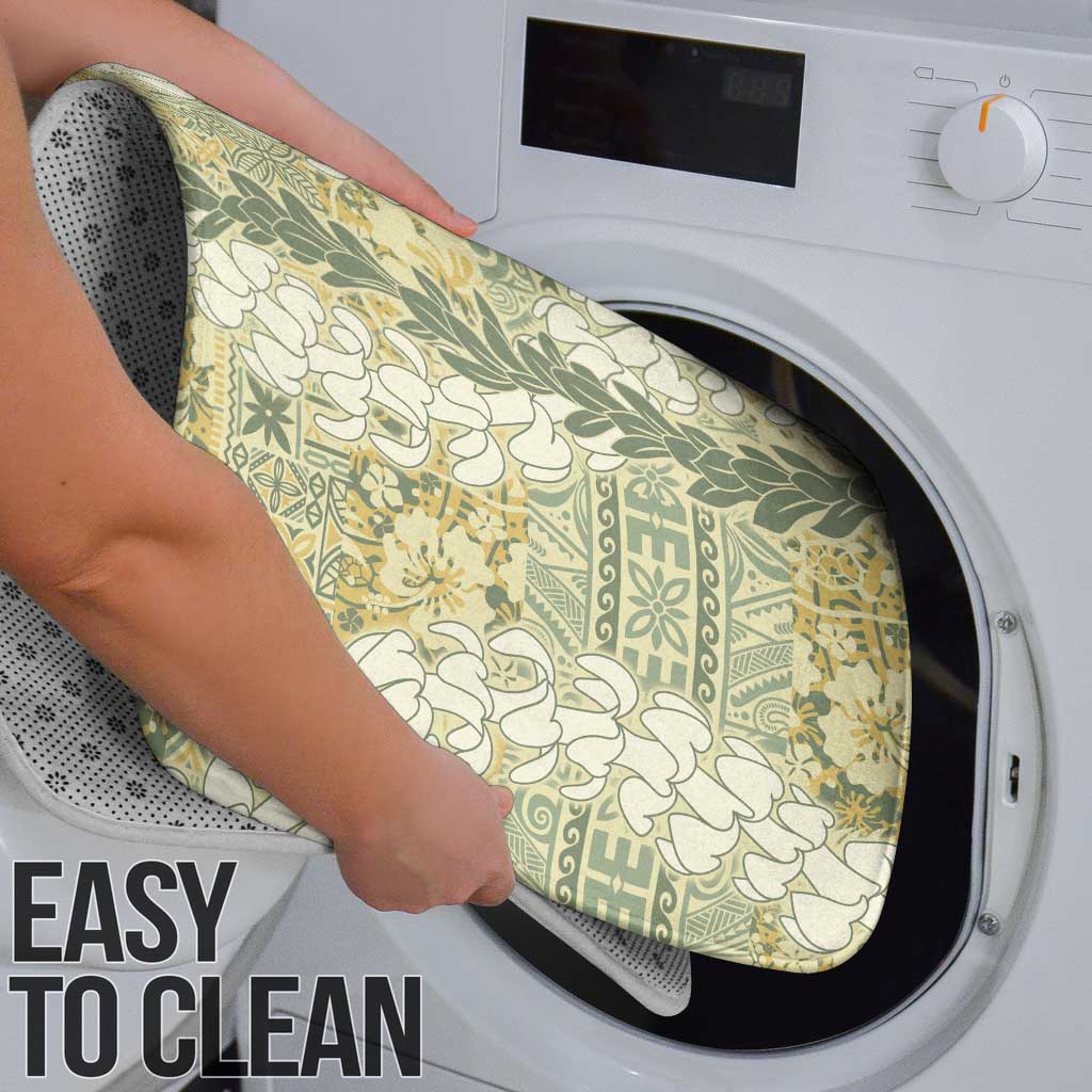 Vintage Puakenikeni and Maile Lei Bathroom Set Hawaiian Style Tribal Tapa Double Strand Lei - Polynesian Pride