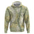 Vintage Puakenikeni and Maile Lei Zip Hoodie Hawaiian Style Tribal Tapa Double Strand Lei