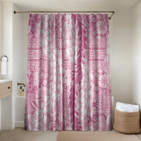 Pink Puakenikeni and Maile Lei Bathroom Set Hawaiian Style Tribal Tapa Double Strand Lei - Polynesian Pride