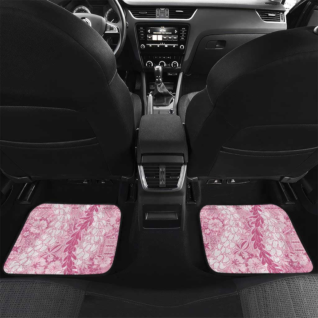 Pink Puakenikeni and Maile Lei Car Mats Hawaiian Style Tribal Tapa Double Strand Lei
