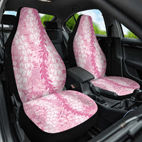 Pink Puakenikeni and Maile Lei Car Seat Cover Hawaiian Style Tribal Tapa Double Strand Lei