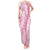 Pink Puakenikeni and Maile Lei Tank Maxi Dress Hawaiian Style Tribal Tapa Double Strand Lei