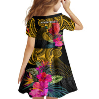 Personalised Papua New Guinea Rugby Family Matching Off Shoulder Long Sleeve Dress and Hawaiian Shirt PNG Kumuls Champions Pacific Bowl LT9 - Polynesian Pride