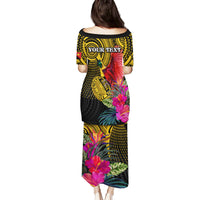 Personalised Papua New Guinea Rugby Family Matching Puletasi Dress and Hawaiian Shirt PNG Kumuls Champions Pacific Bowl LT9 - Polynesian Pride