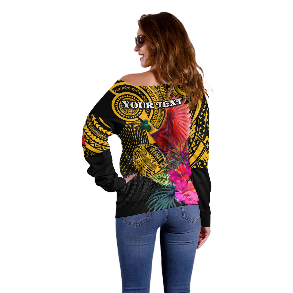 Personalised Papua New Guinea Rugby Off Shoulder Sweater PNG Kumuls Champions Pacific Bowl LT9 - Polynesian Pride