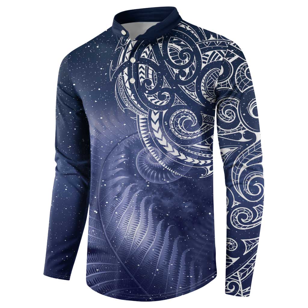 New Zealand Galaxy Fern Button Sweatshirt LT9 - Polynesian Pride