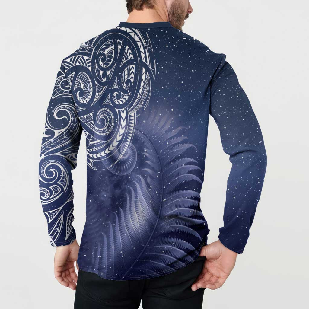 New Zealand Galaxy Fern Button Sweatshirt LT9 - Polynesian Pride