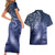 New Zealand Galaxy Fern Couples Matching Short Sleeve Bodycon Dress and Hawaiian Shirt