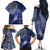 New Zealand Galaxy Fern Family Matching Off The Shoulder Long Sleeve Dress and Hawaiian Shirt