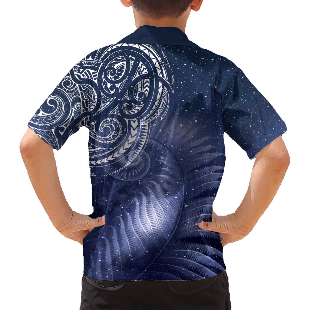 New Zealand Galaxy Fern Family Matching Off Shoulder Maxi Dress and Hawaiian Shirt LT9 - Polynesian Pride