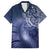 New Zealand Galaxy Fern Family Matching Off Shoulder Short Dress and Hawaiian Shirt