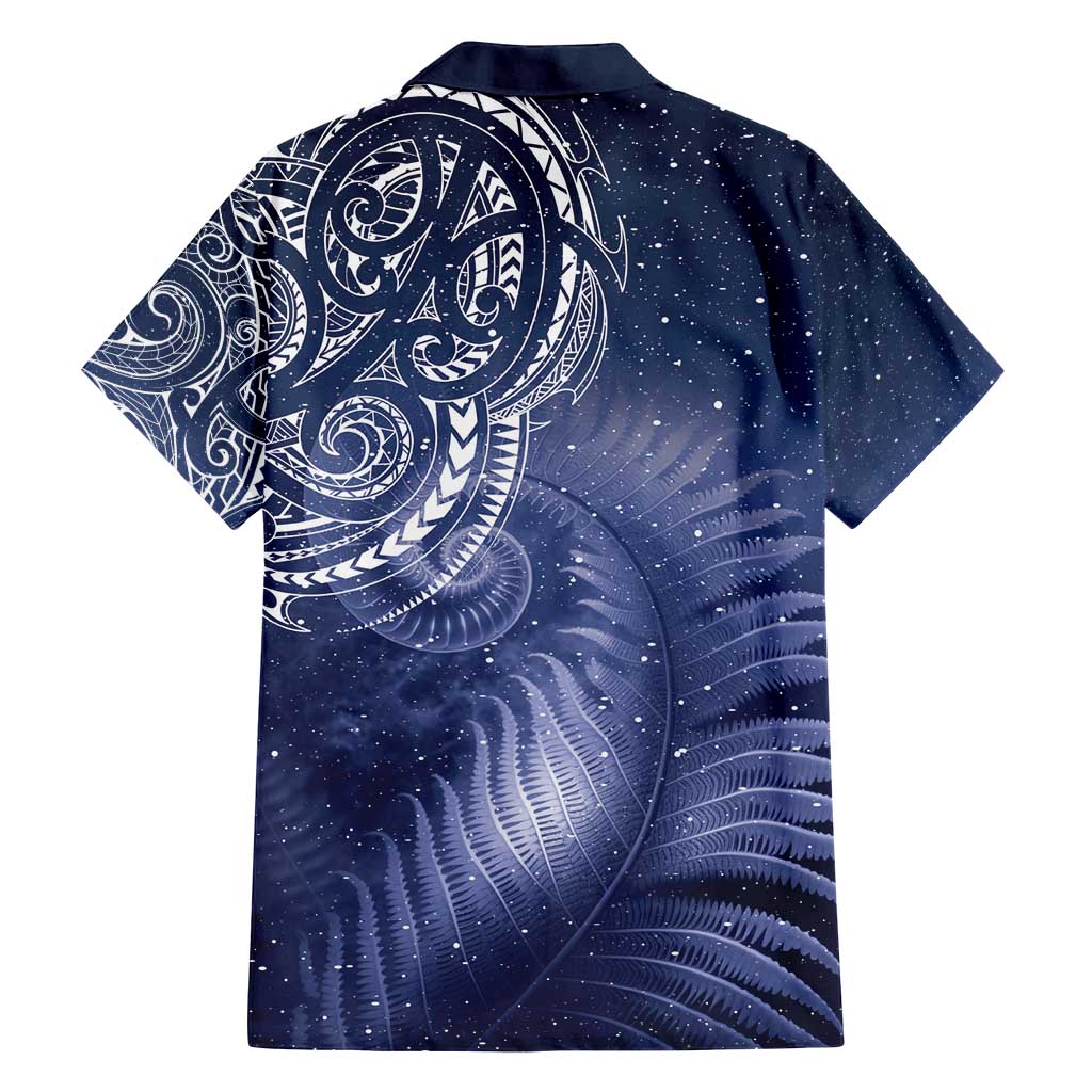 New Zealand Galaxy Fern Family Matching Tank Maxi Dress and Hawaiian Shirt