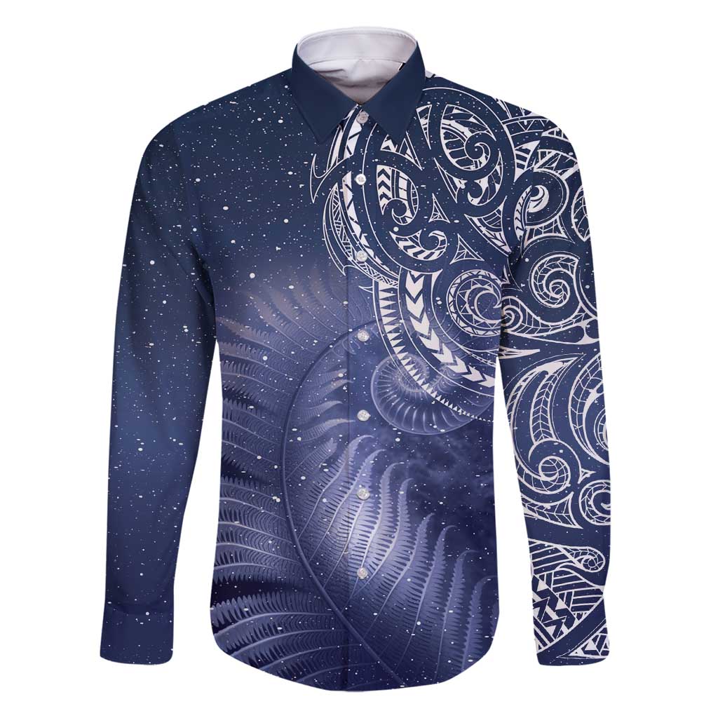New Zealand Galaxy Fern Family Matching Tank Maxi Dress and Hawaiian Shirt
