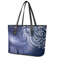 New Zealand Galaxy Fern Leather Tote Bag LT9 - Polynesian Pride