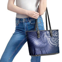 New Zealand Galaxy Fern Leather Tote Bag LT9 - Polynesian Pride