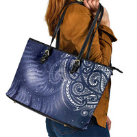New Zealand Galaxy Fern Leather Tote Bag LT9 - Polynesian Pride