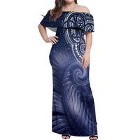 New Zealand Galaxy Fern Off Shoulder Maxi Dress