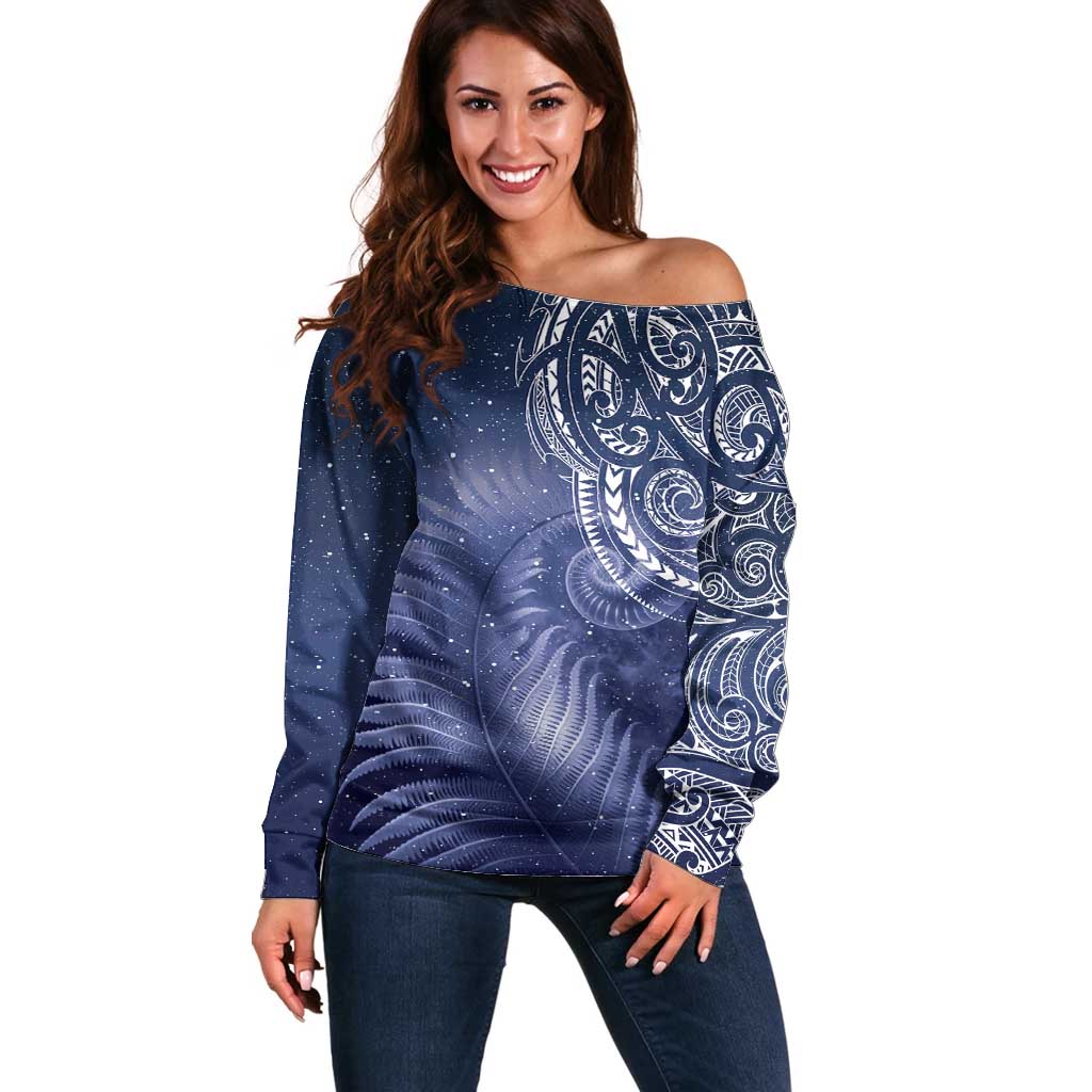 New Zealand Galaxy Fern Off Shoulder Sweater