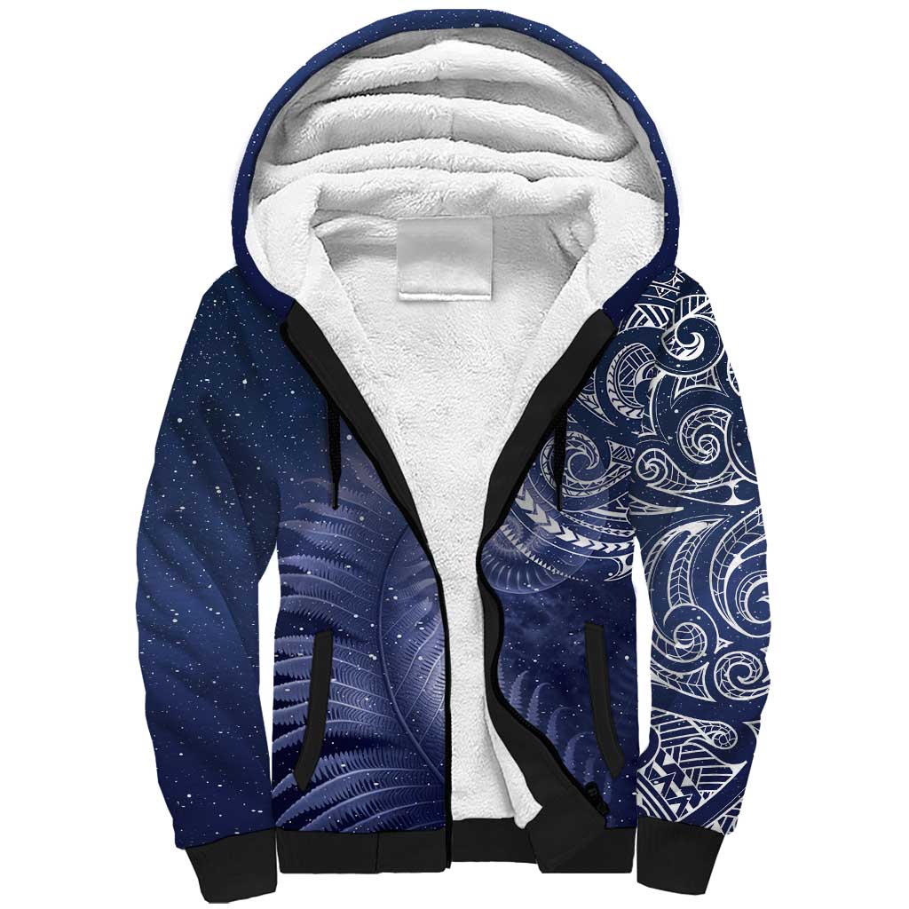 New Zealand Galaxy Fern Sherpa Hoodie LT9 Unisex Galaxy - Polynesian Pride
