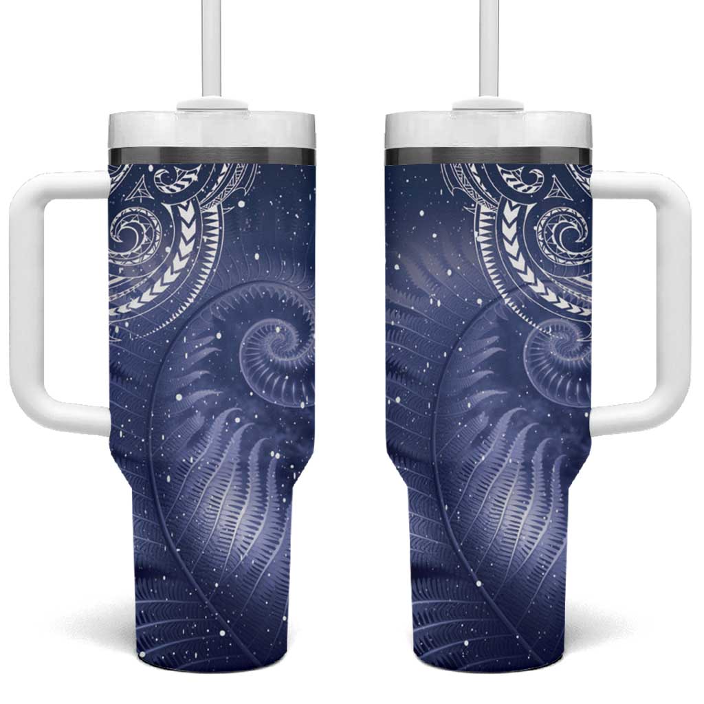New Zealand Galaxy Fern Tumbler With Handle LT9 One Size: 40 oz Galaxy - Polynesian Pride