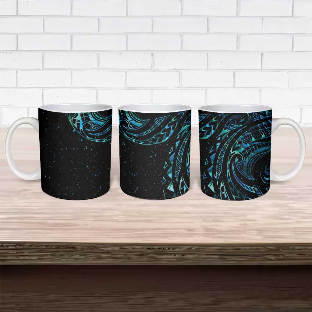 New Zealand Matariki Ceramic Mug Galaxy Maori Tribal Tattoo - Polynesian Pride