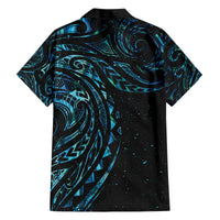 New Zealand Tribal Tattoo Family Matching Off The Shoulder Long Sleeve Dress and Hawaiian Shirt With Matariki Art