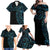 New Zealand Tribal Tattoo Family Matching Off Shoulder Maxi Dress and Hawaiian Shirt With Matariki Art