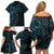 New Zealand Tribal Tattoo Family Matching Off Shoulder Short Dress and Hawaiian Shirt With Matariki Art