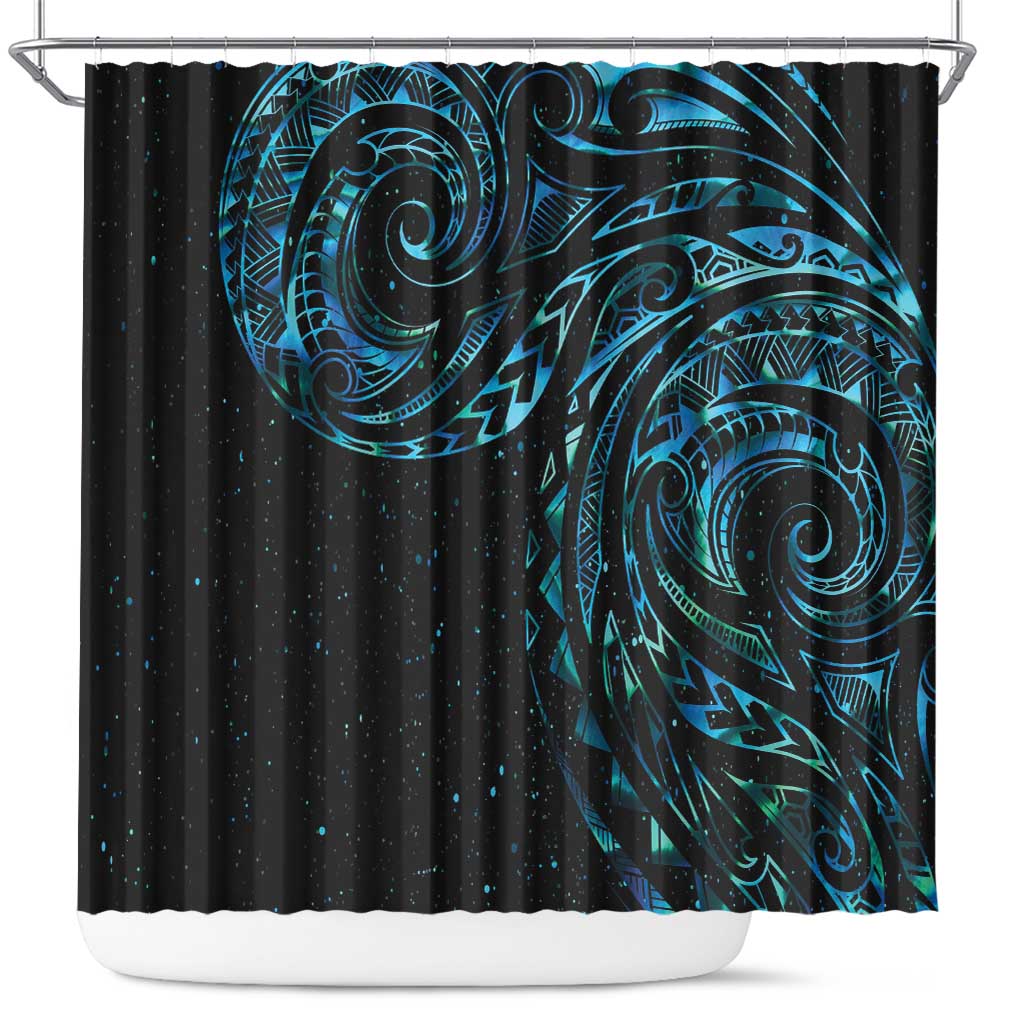 New Zealand Tribal Tattoo Shower Curtain With Matariki Art