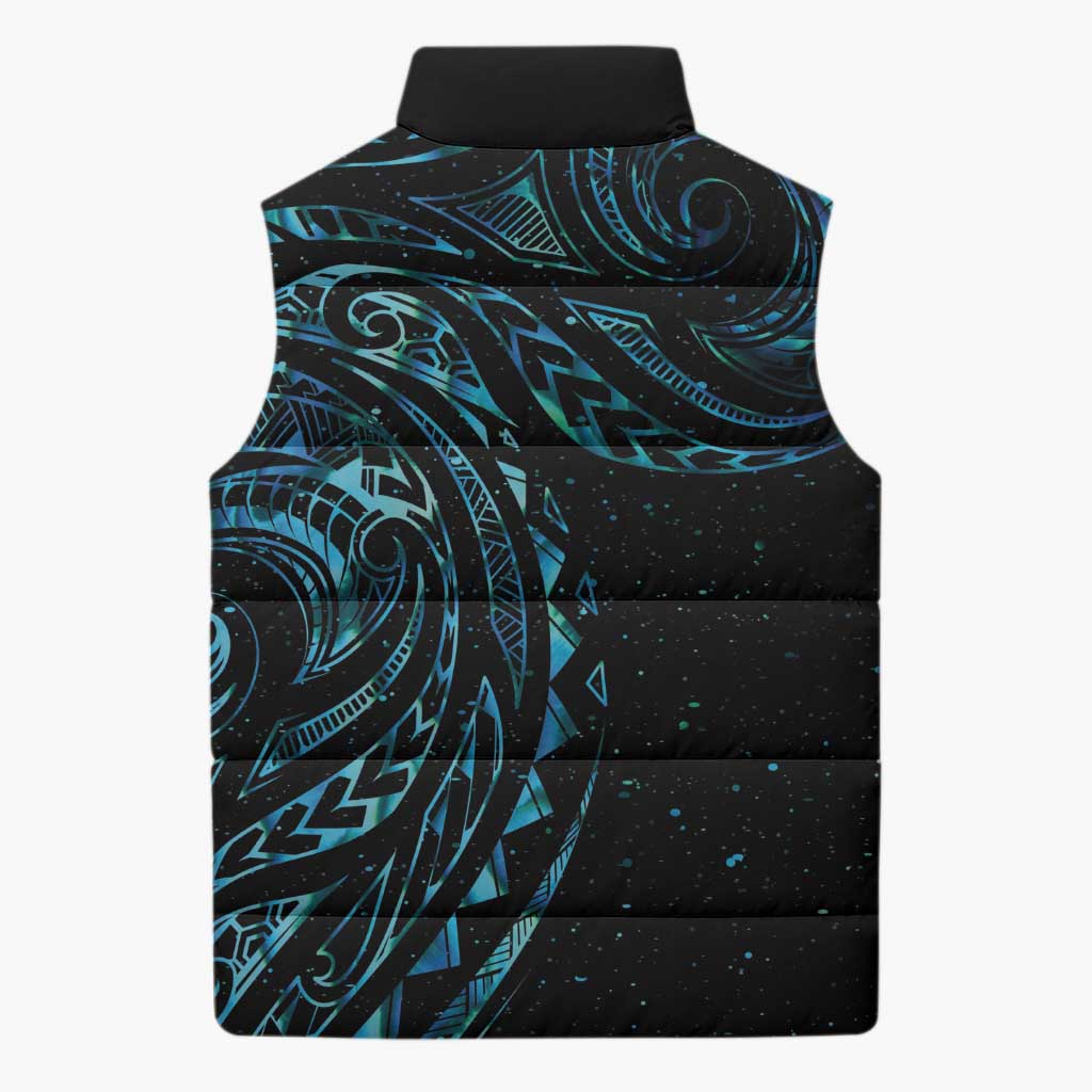 New Zealand Matariki Sleeveless Puffer Jacket Galaxy Maori Tribal Tattoo - Polynesian Pride